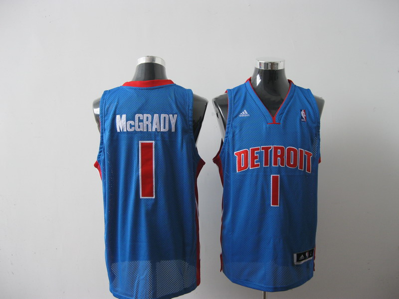  NBA Detroit Pistons 1 Tracy McGrady Blue Swingman Jersey